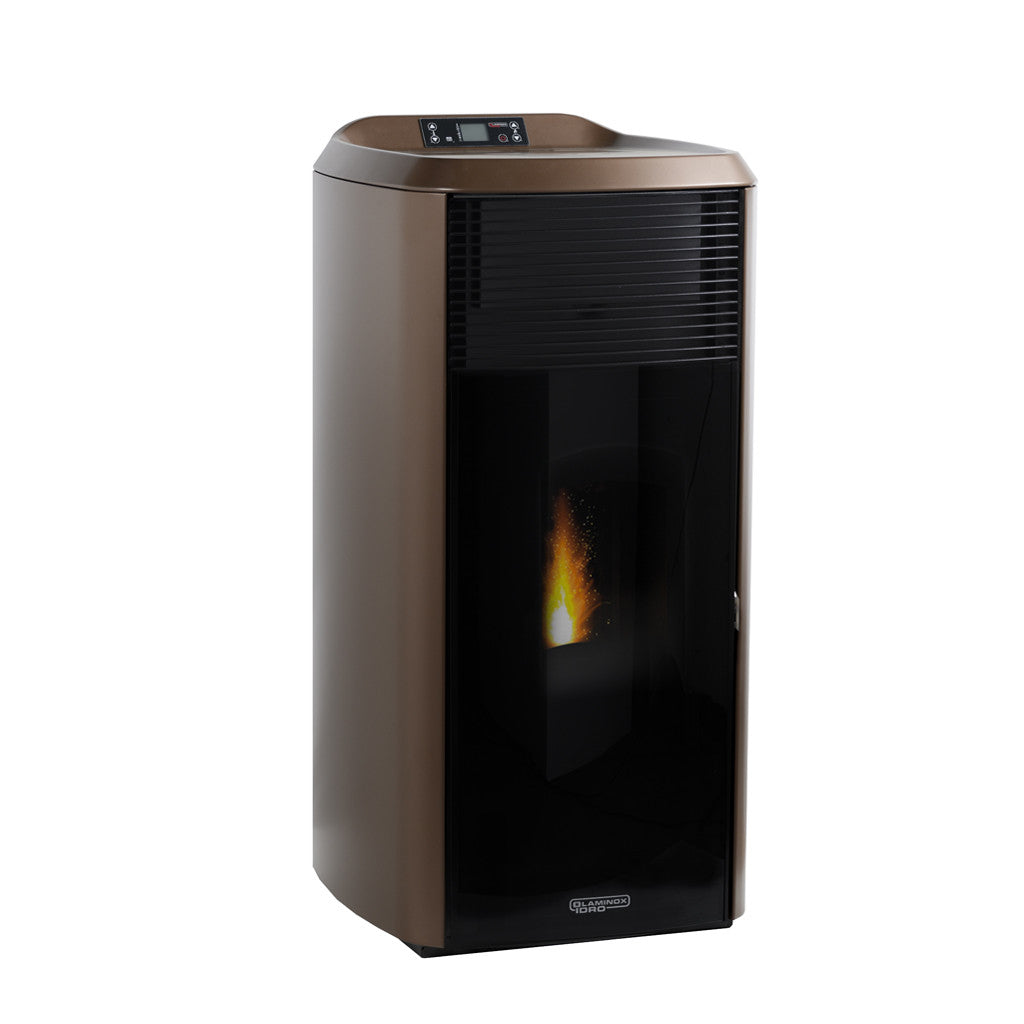 Greta Idro Lux Black Line - Laminox - Termostufa a Pellet Idraulica - 18 kW, 500 m³